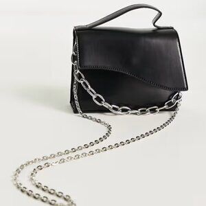 French Connection Structured Top Handle Bag with Chain